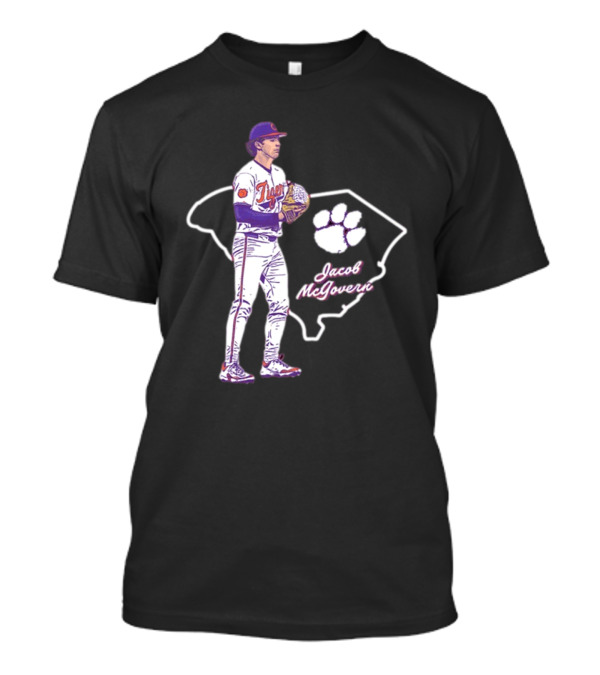 Jacob McGovern Clemson Tigers Baseball Hometown Hero NCAA 2025 South Carolina Outline Paw T-Shirt