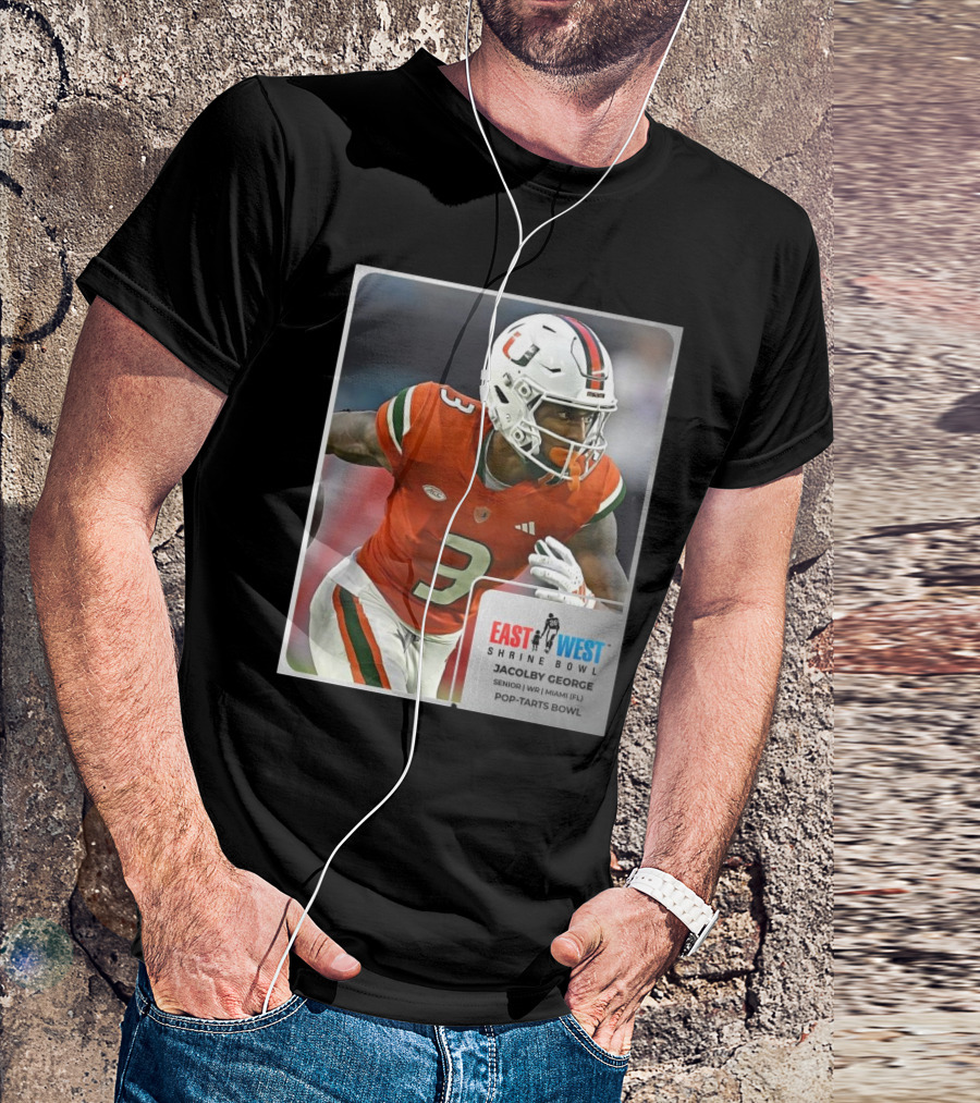 Jacolby George Miami Hurricanes Senior WR East West Shrine Bowl Pop-Tarts Bowl T-Shirt
