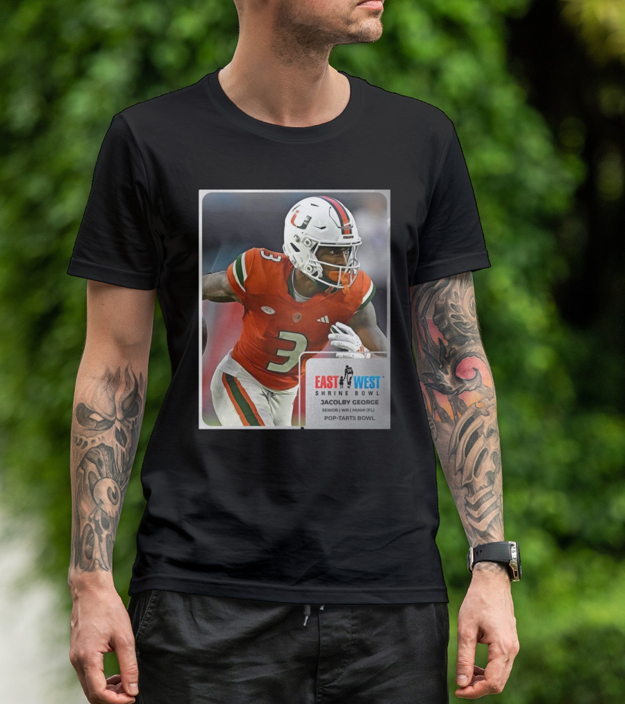 Jacolby George Miami Hurricanes Senior WR East West Shrine Bowl Pop-Tarts Bowl T-Shirt