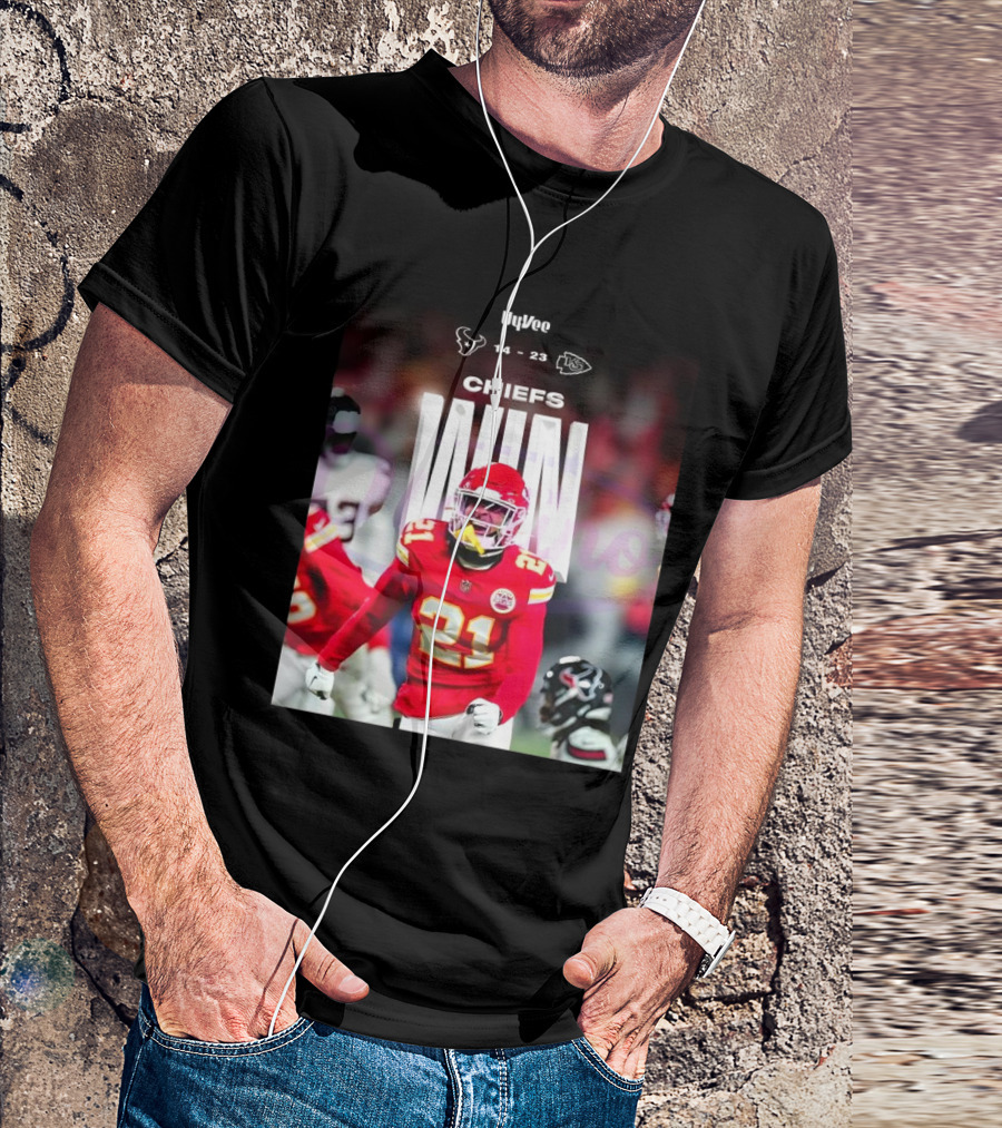 HyVee Chiefs Win Over Texans 14-23 Jaden Hicks 2025 T-Shirt