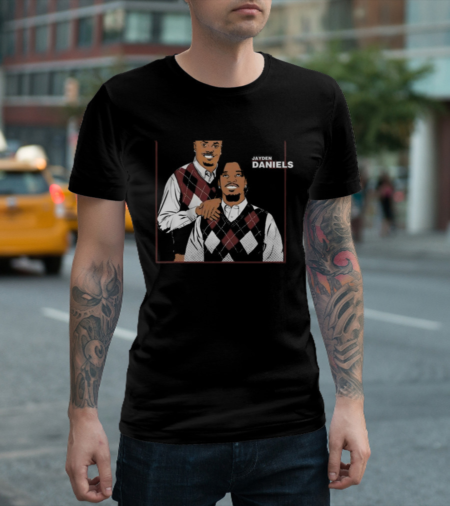 Jayden Daniels Terry Mclaurin Argyle Sweater Parody T-Shirt