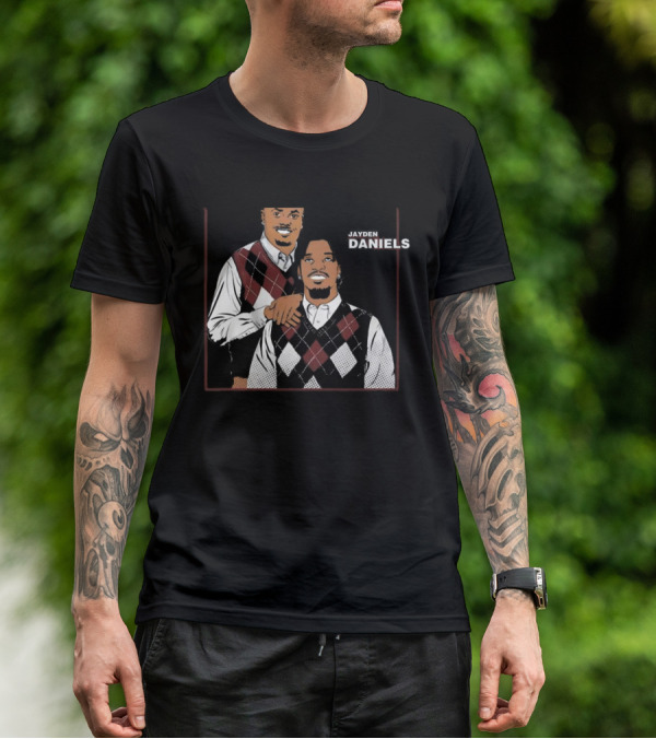 Jayden Daniels Terry Mclaurin Argyle Sweater Parody T-Shirt