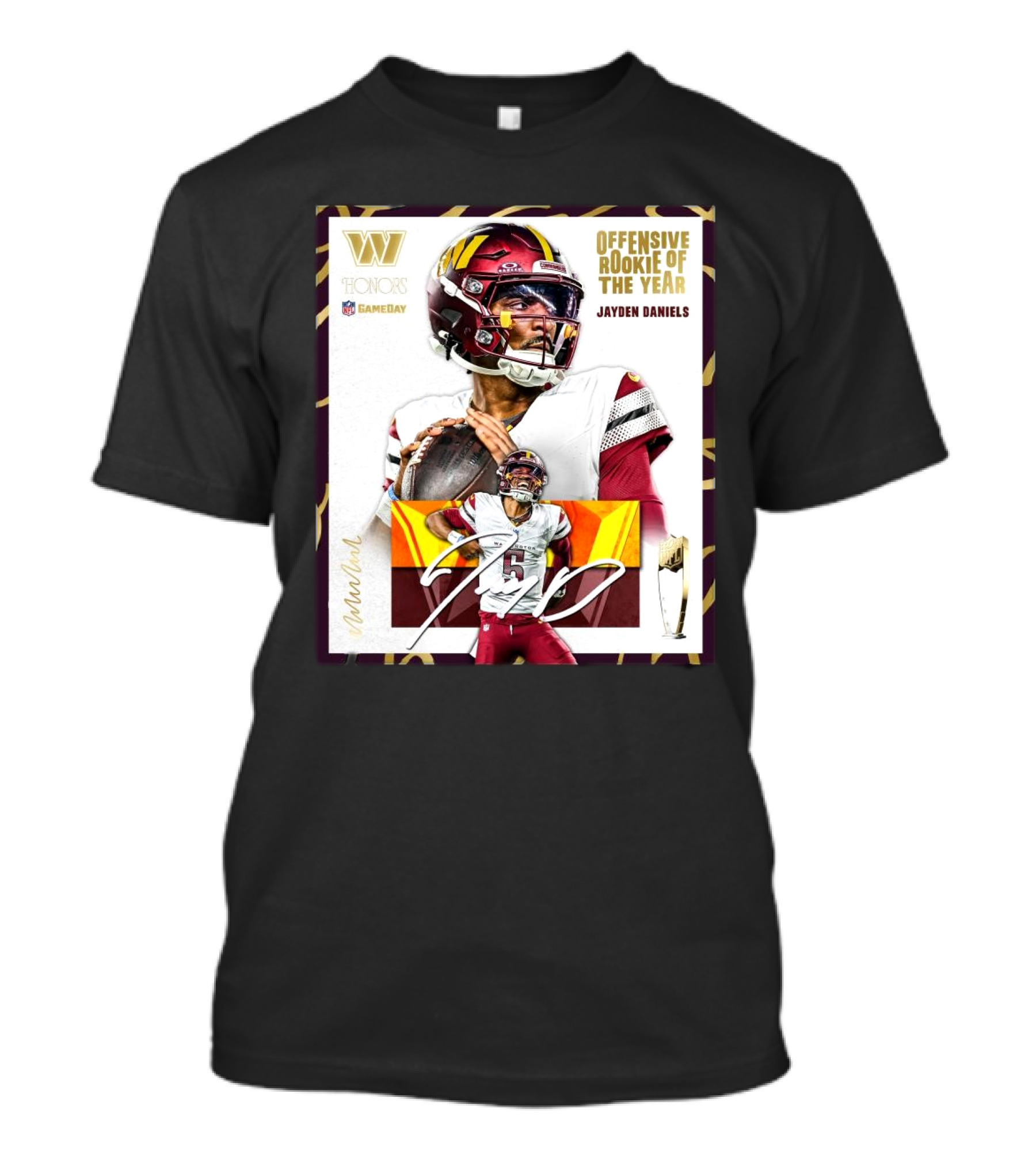 Jayden Daniels Washington Commanders 2024 NFL Honors Offensive Rookie Of The Year Gameday T-Shirt