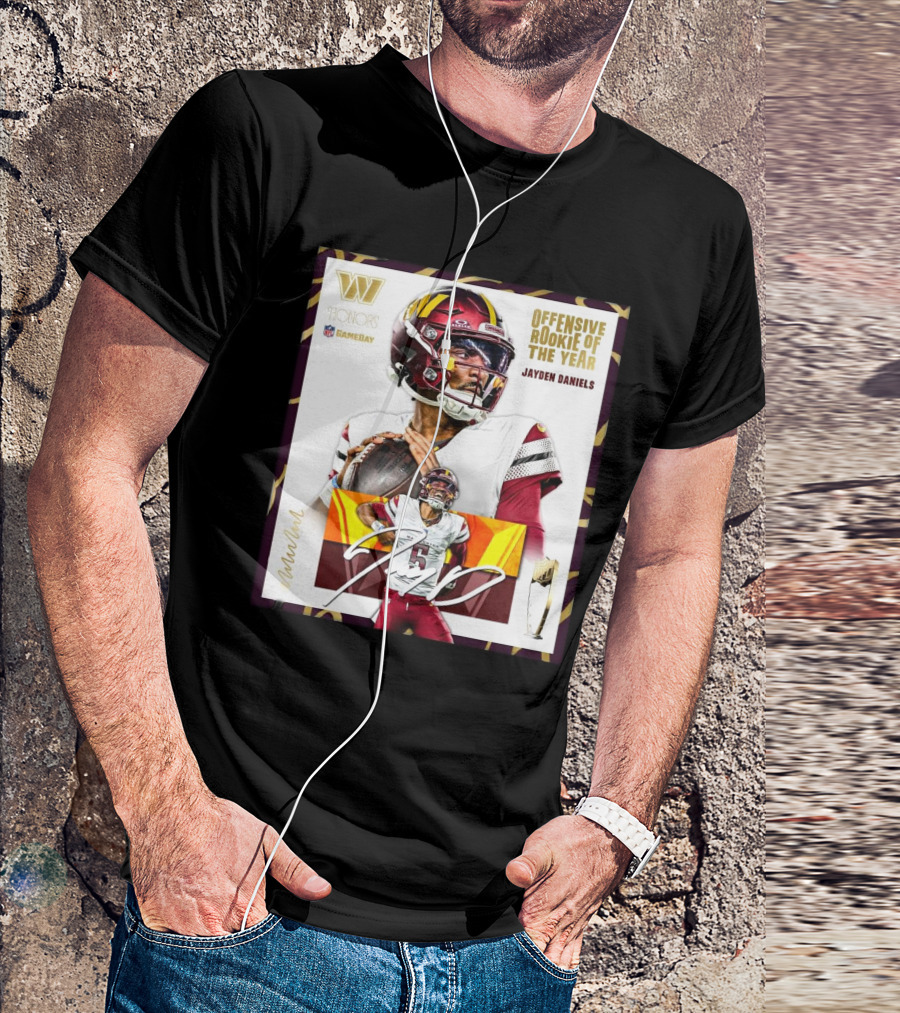 Jayden Daniels Washington Commanders 2024 NFL Honors Offensive Rookie Of The Year Gameday T-Shirt