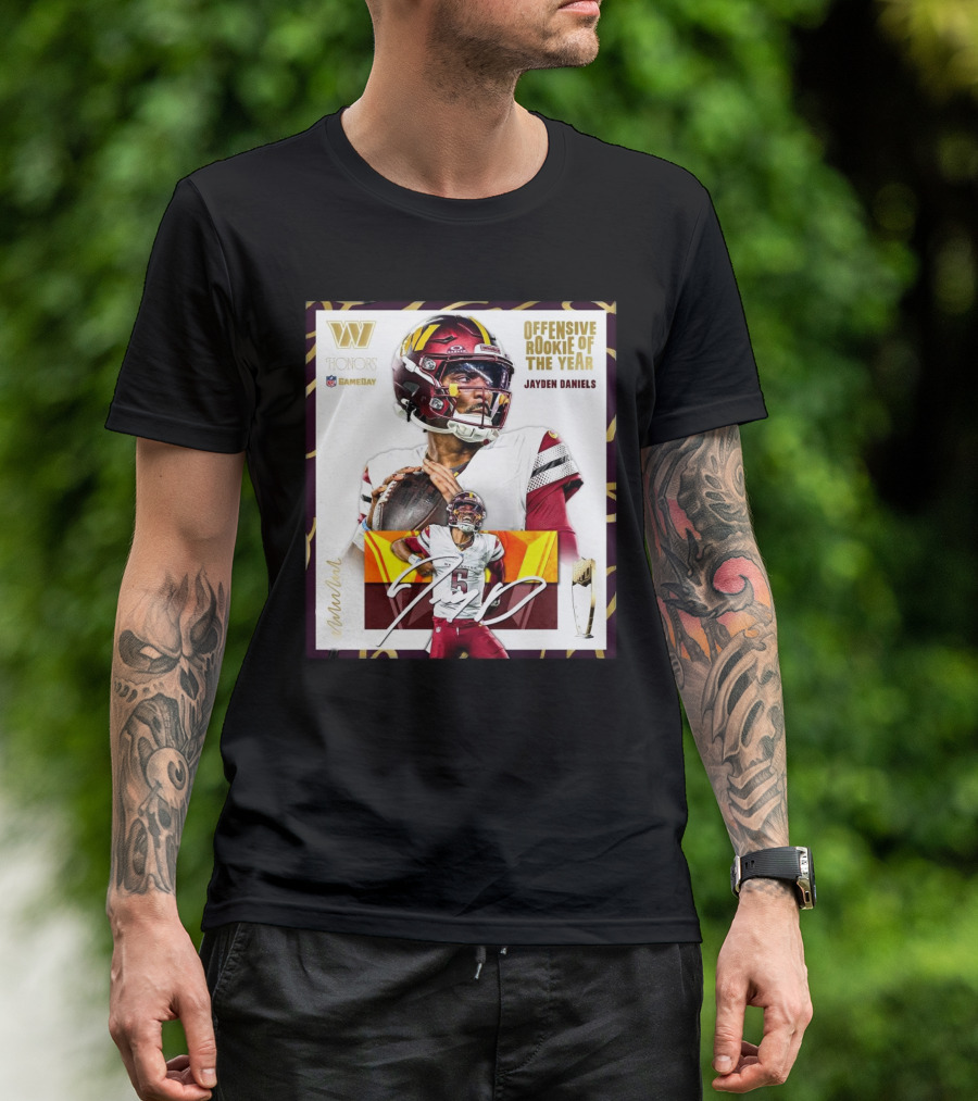 Jayden Daniels Washington Commanders 2024 NFL Honors Offensive Rookie Of The Year Gameday T-Shirt