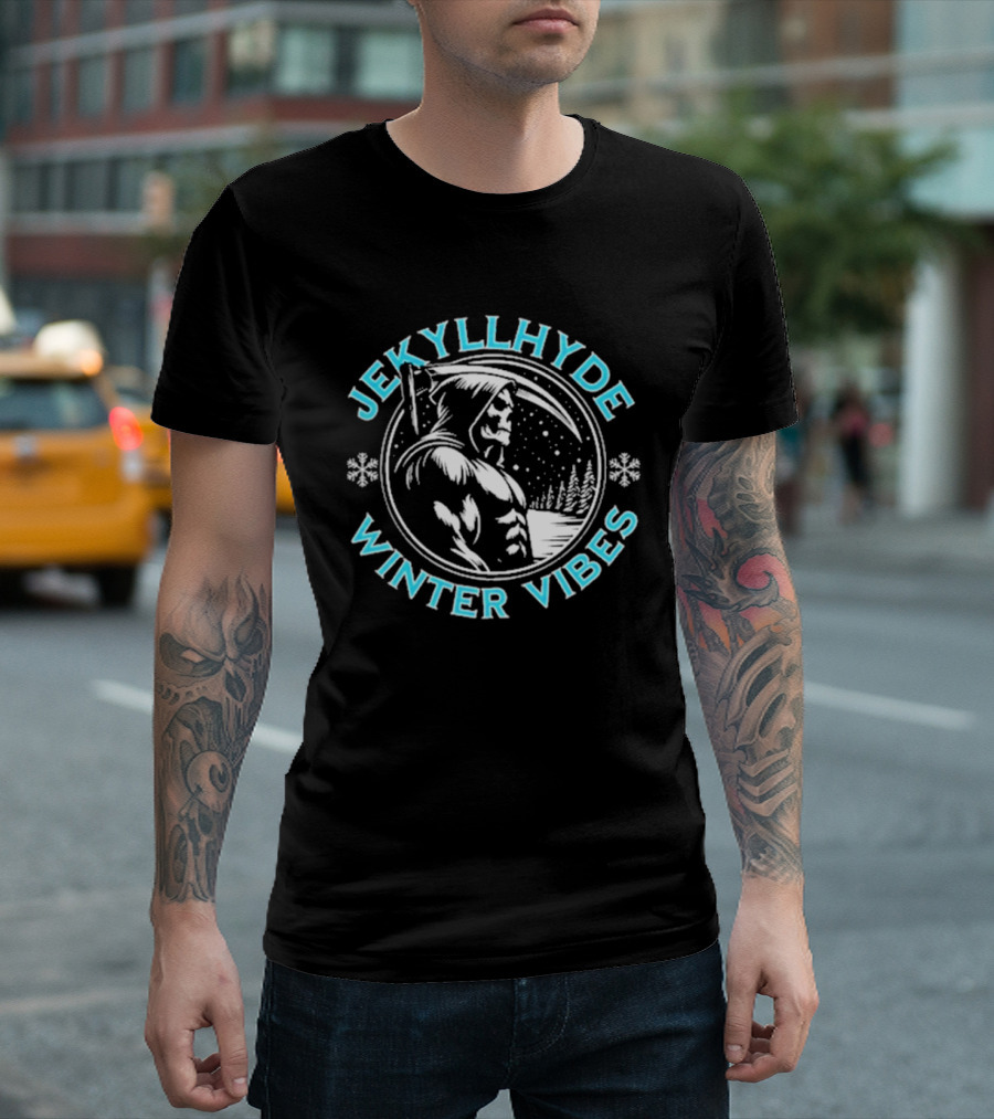 Jekyllhyde Winter Vibes Snowy Night Scene T-Shirt