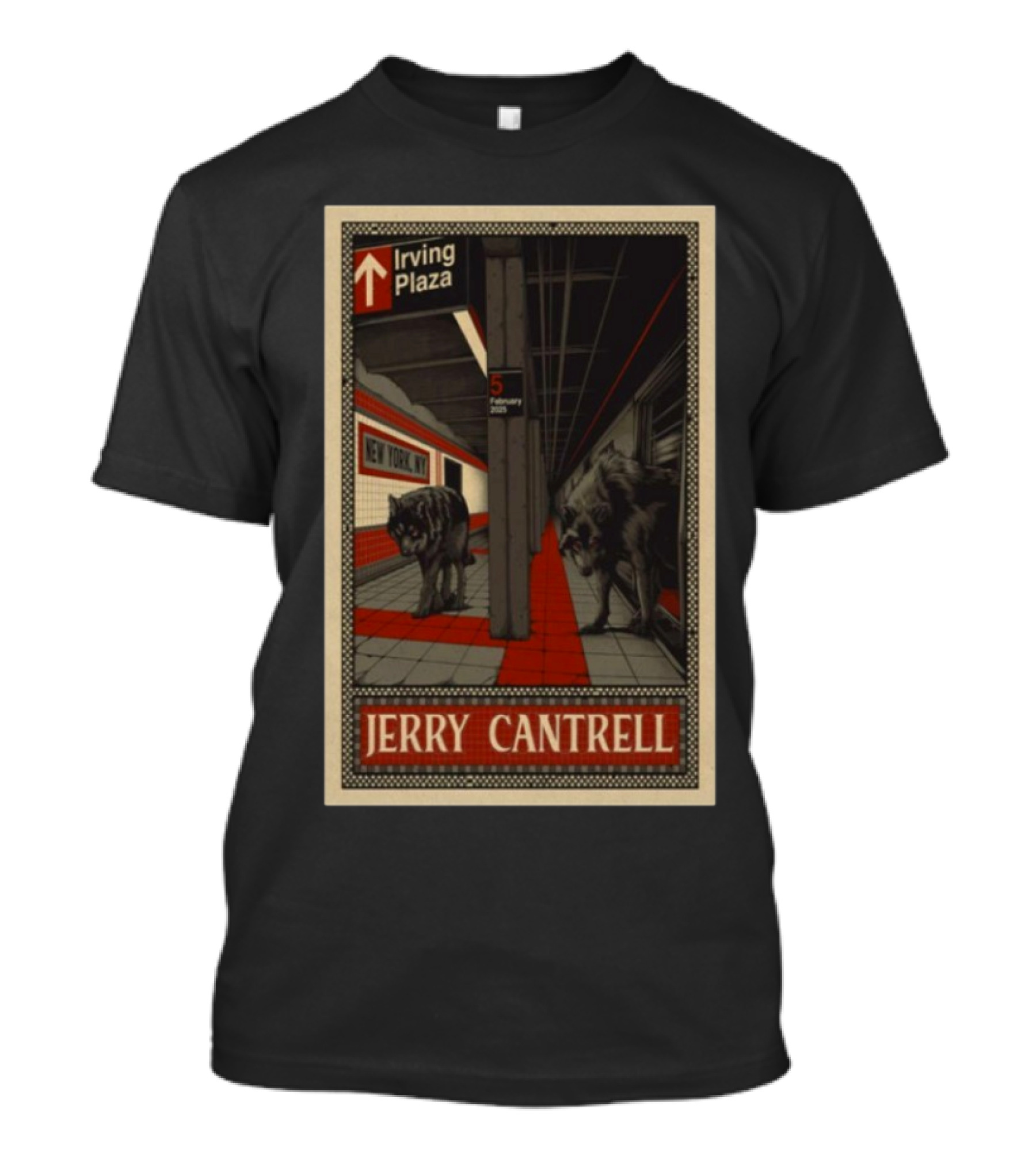 Irving Plaza February 5 2025 New York NY Jerry Cantrell Wolves Subway T-Shirt