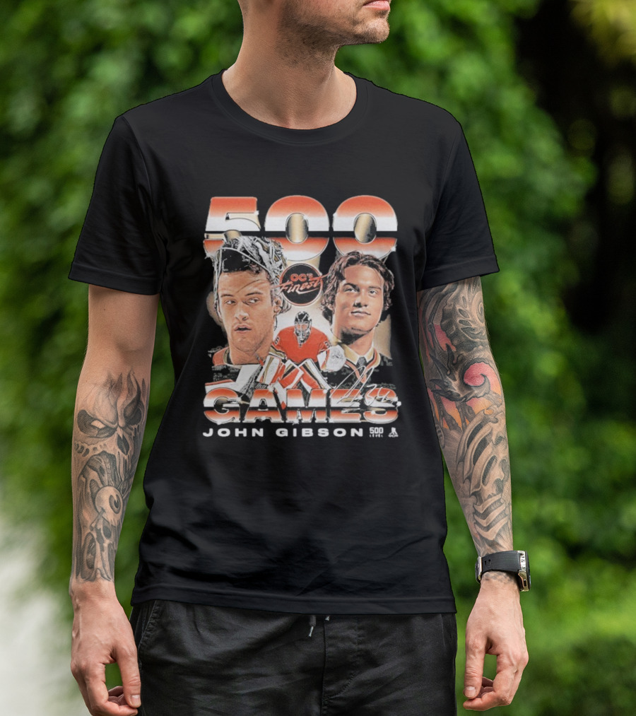 OC's Finest John Gibson 500 Games Anaheim Vintage T-Shirt
