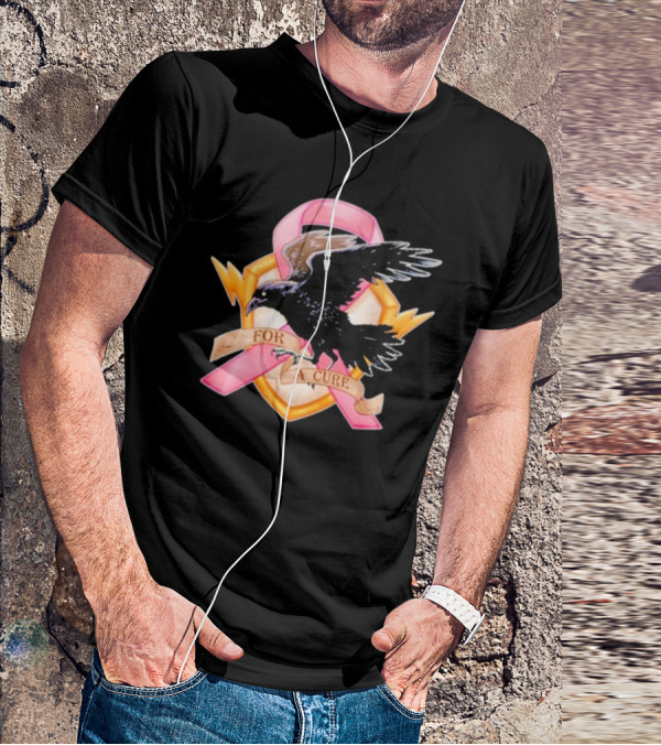 Jordan Crowe Breast Cancer Awareness Pink Ribbon Crow T-Shirt