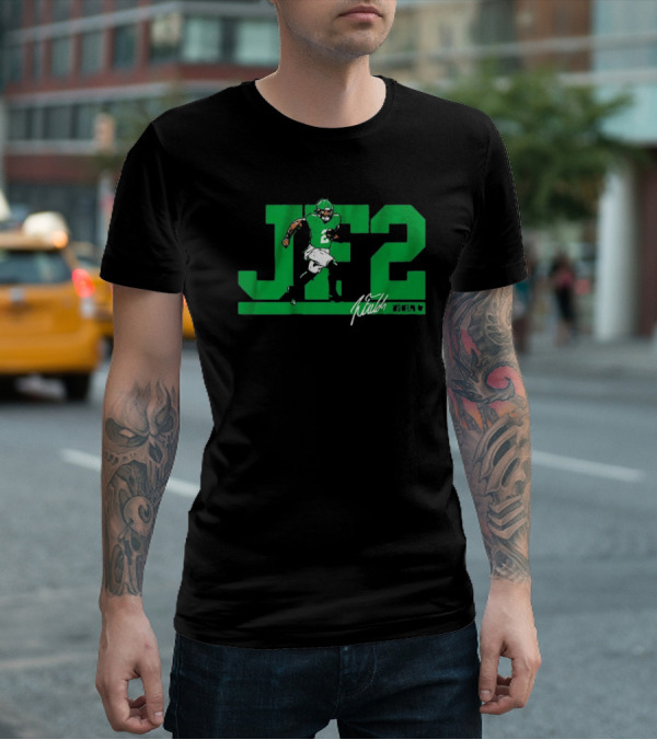 JF2 Justin Fields Green Running Back Number 2 Signature T-Shirt