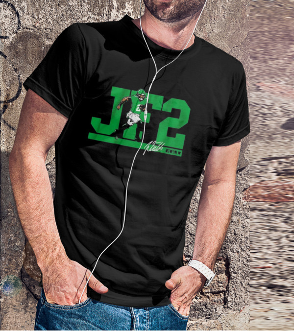JF2 Justin Fields Green Running Back Number 2 Signature T-Shirt