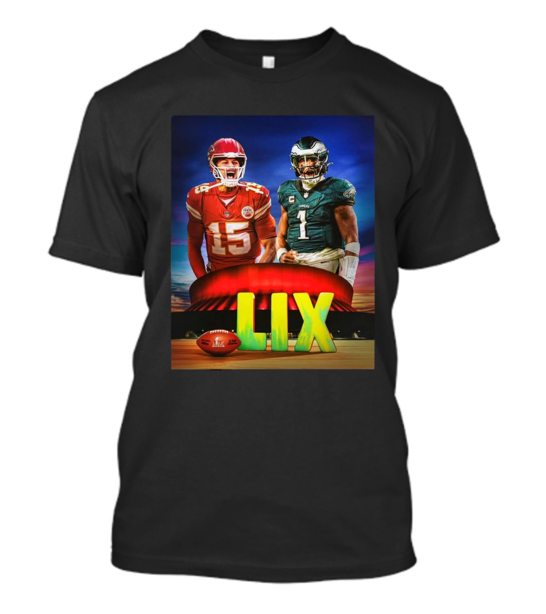 Kansas City Chiefs Patrick Mahomes Vs Philadelphia Eagles Jalen Hurts Super Bowl LIX T-Shirt