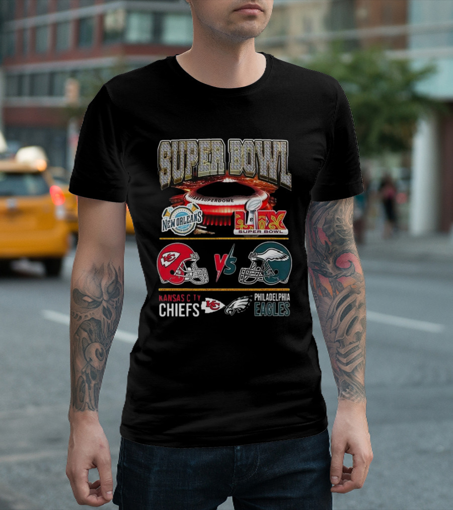 Super Bowl New Orleans 2025 Kansas City Chiefs Vs Philadelphia Eagles T-Shirt