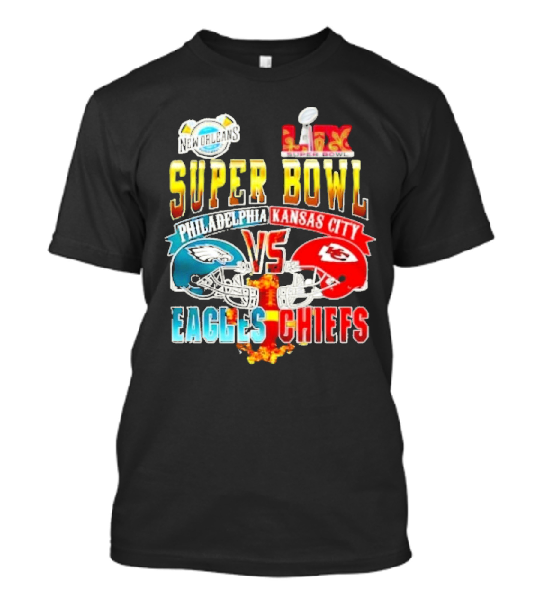 Super Bowl LIX Philadelphia Eagles Vs Kansas City Chiefs Helmets 2025 T-Shirt