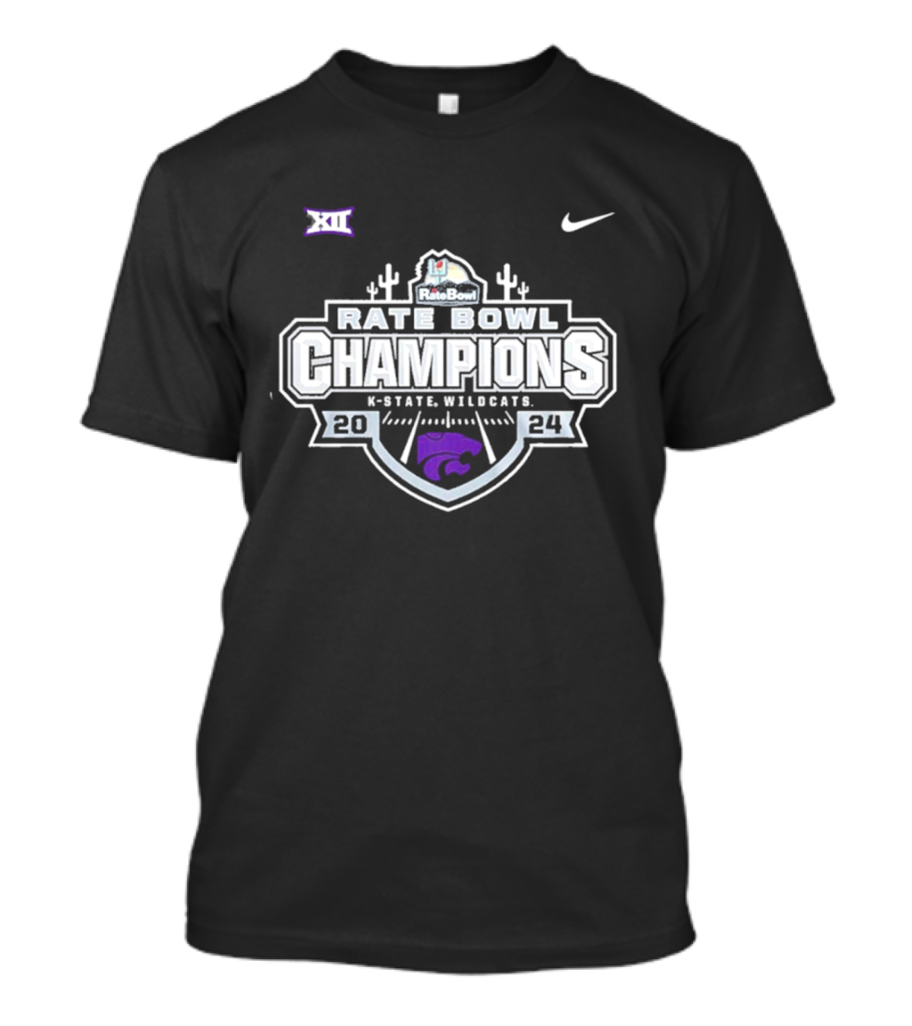 Nike K-State Wildcats 2024 Rate Bowl Champions Football Graphic T-Shirt