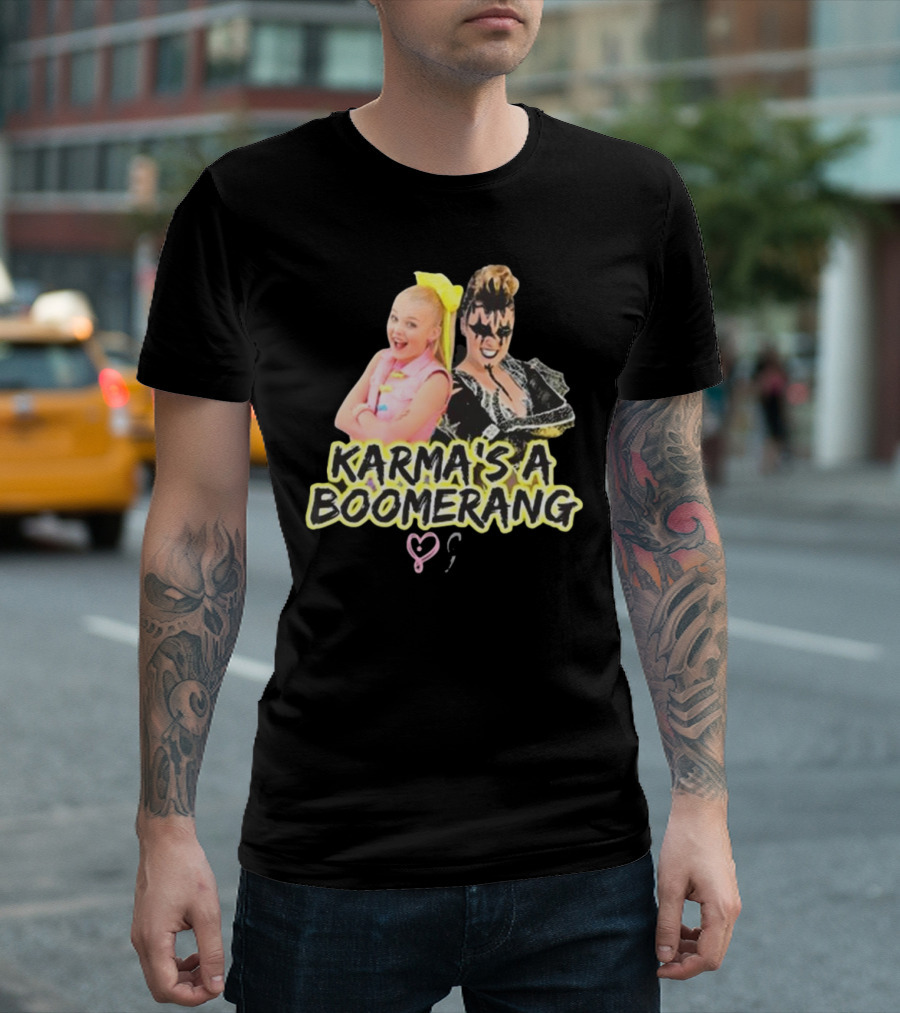 Karma's A Boomerang Pop Star and Rock Icon Style Contrast T-Shirt