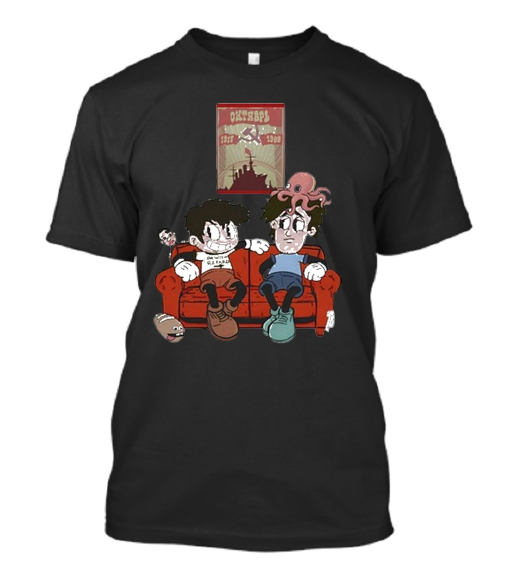 Kenny Vs Spenny Rubber Hose Style On The Couch With Octopus And USSR T-Shirt