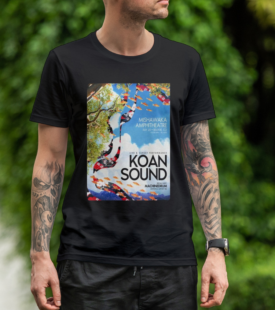 Koan Sound Live Sunset Performance Mishawaka Amphitheatre Bellvue CO Jul 25 Special Guest Machinedrum T-Shirt