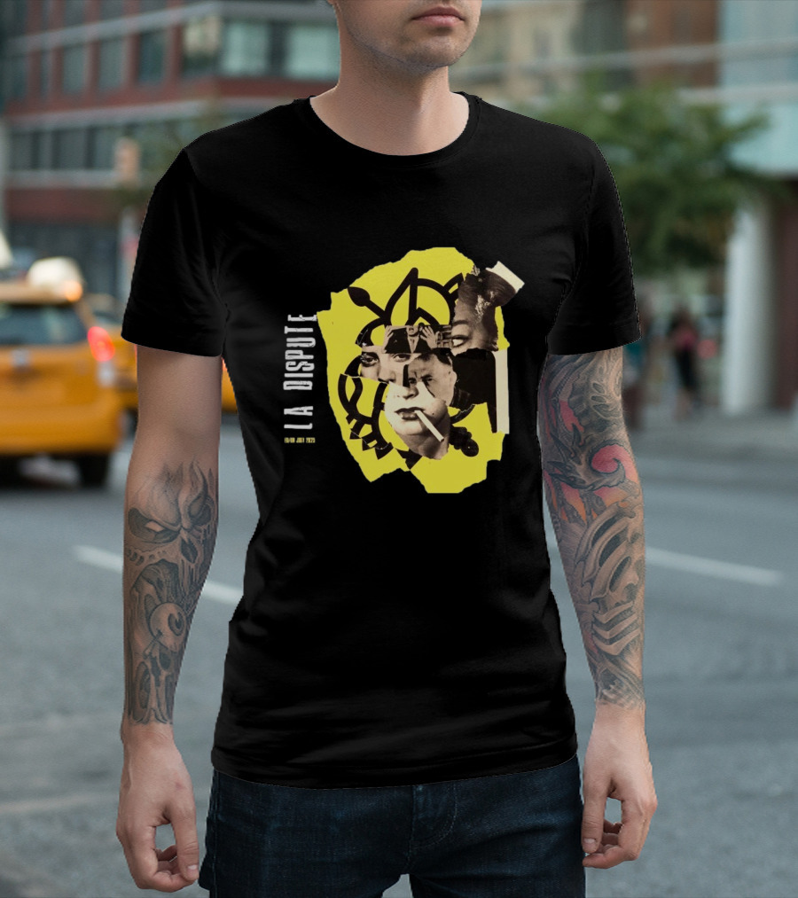 La Dispute Tour 2025 Yellow Collage Face Art T-Shirt