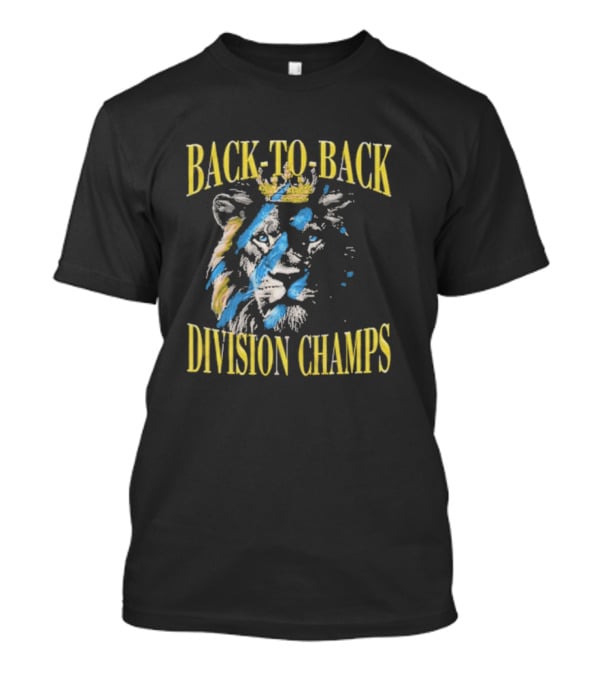 Back To Back Division Champs Lion With Crown Stripes T-Shirt