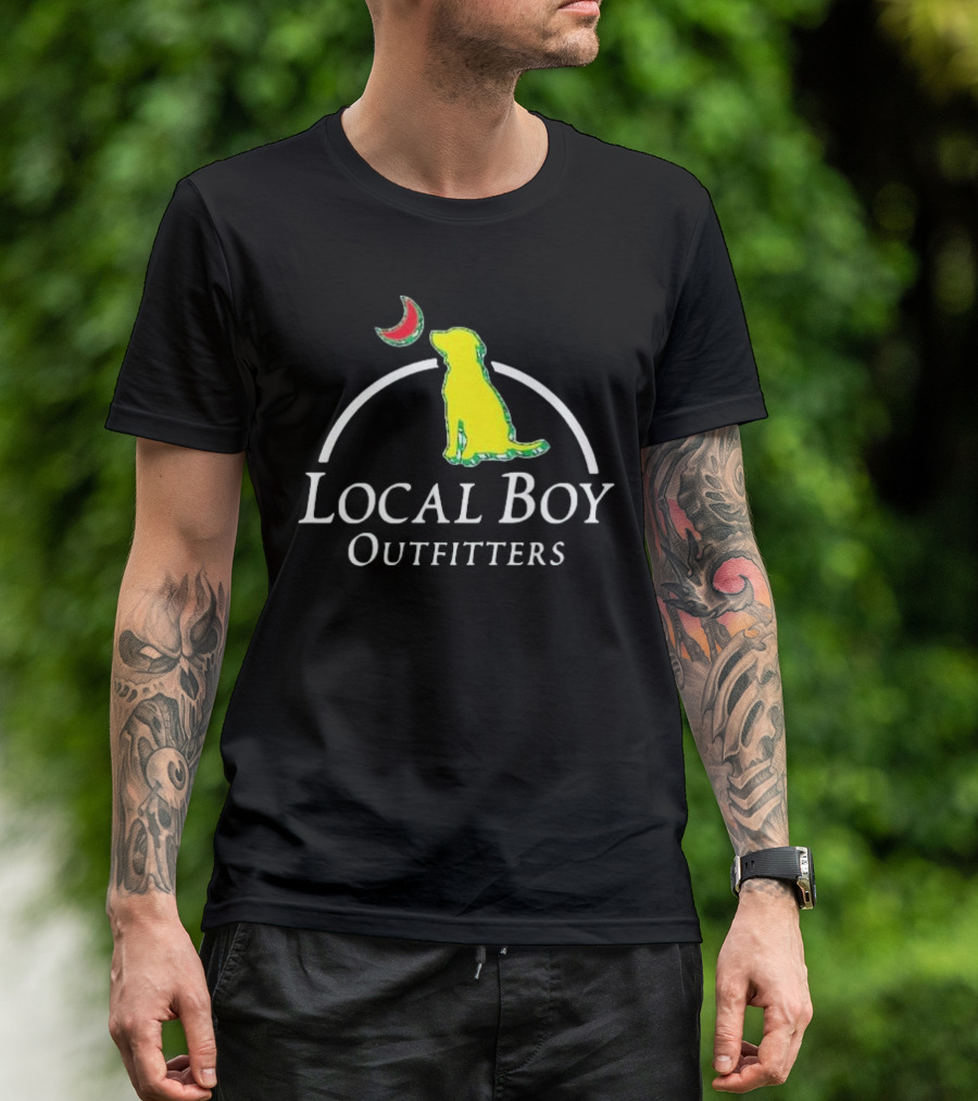 Local Boy Outfitters Yellow Dog Green Watermelon Logo T-Shirt