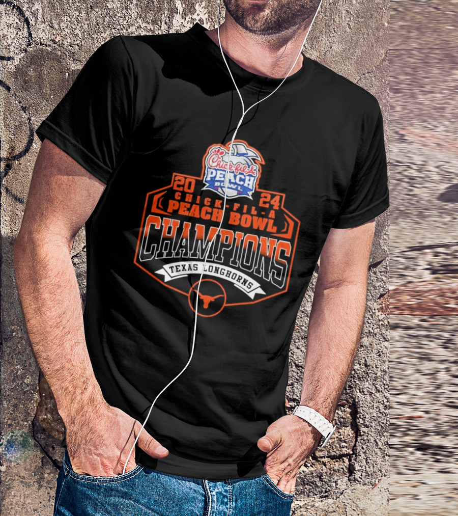 Texas Longhorns Chick-Fil-A Peach Bowl Champions 2024 T-Shirt