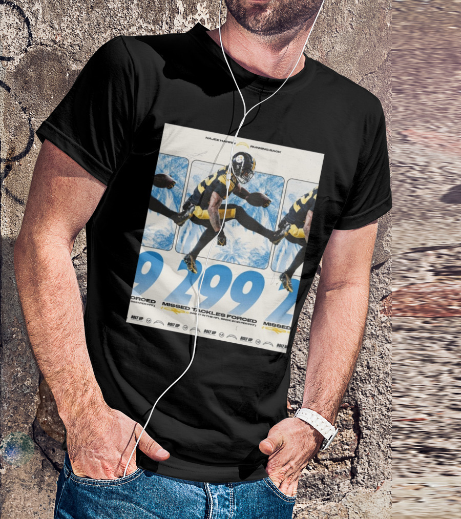 Najee Harris Running Back 299 Missed Tackles Forced Most In The NFL Since 2021 PFF T-Shirt