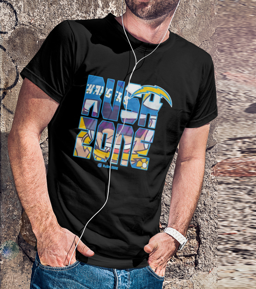 Los Angeles Chargers Rush Zone Cartoon Football T-Shirt