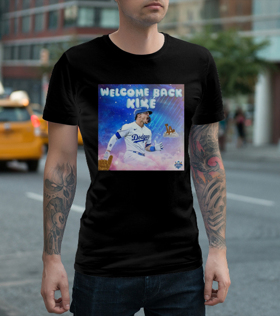 Los Angeles Dodgers Welcome Back Kike Hernández Two-Time Champion Celebration T-Shirt