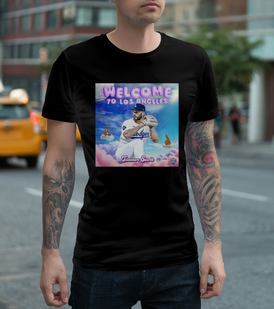 Los Angeles Dodgers Welcome Tanner Scott 2024 World Champions T-Shirt