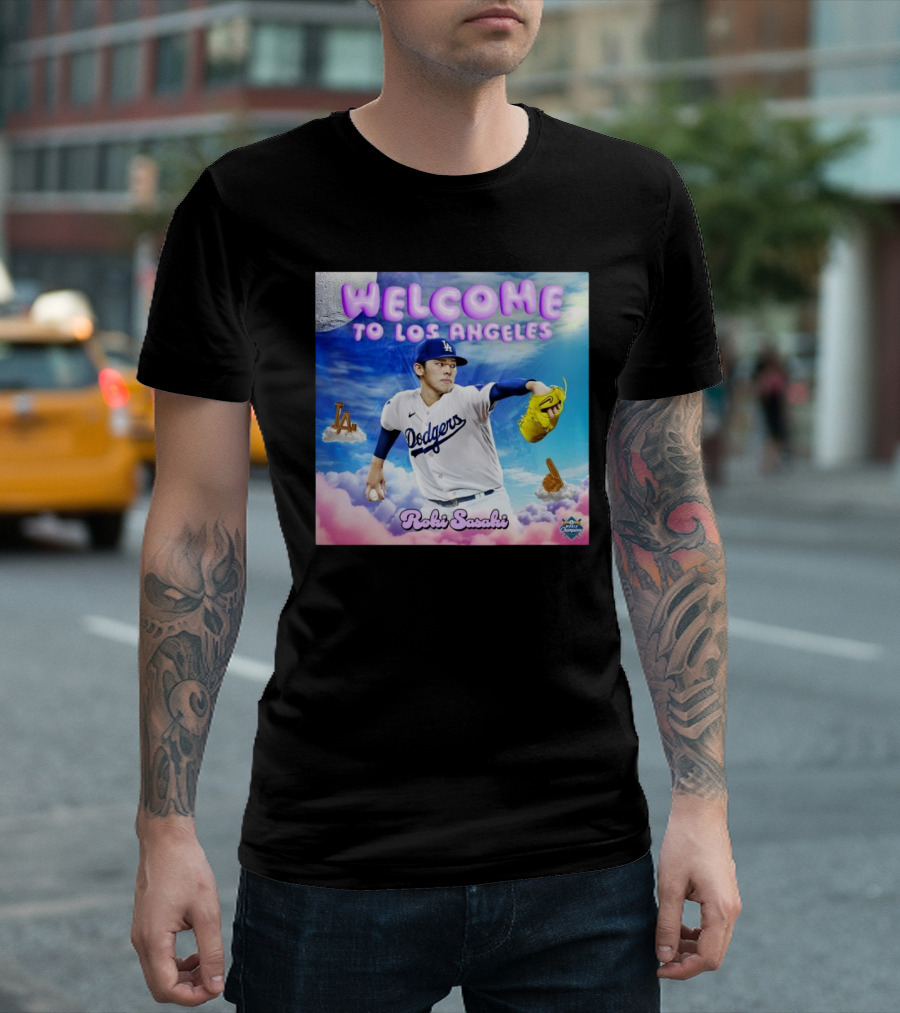 Welcome To Los Angeles Roki Sasaki Dodgers 2024 World Champions T-Shirt