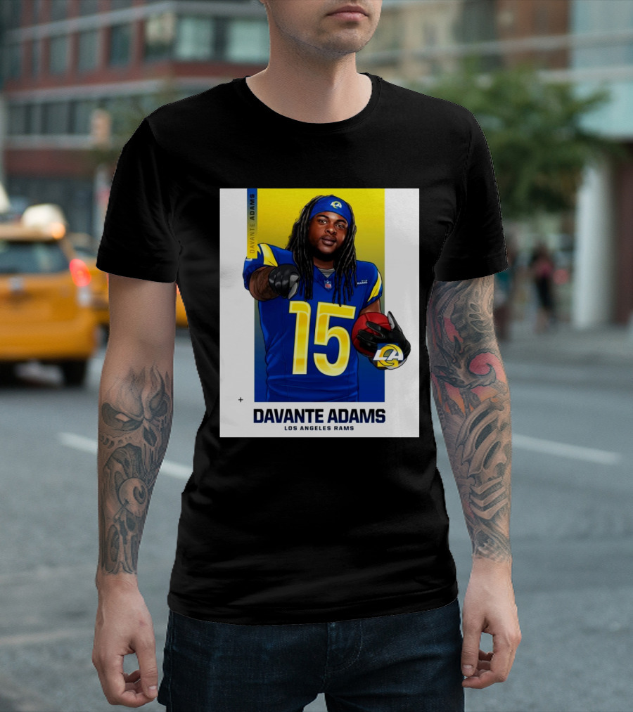 Los Angeles Rams Davante Adams 15 NFL Football LA Star T-Shirt