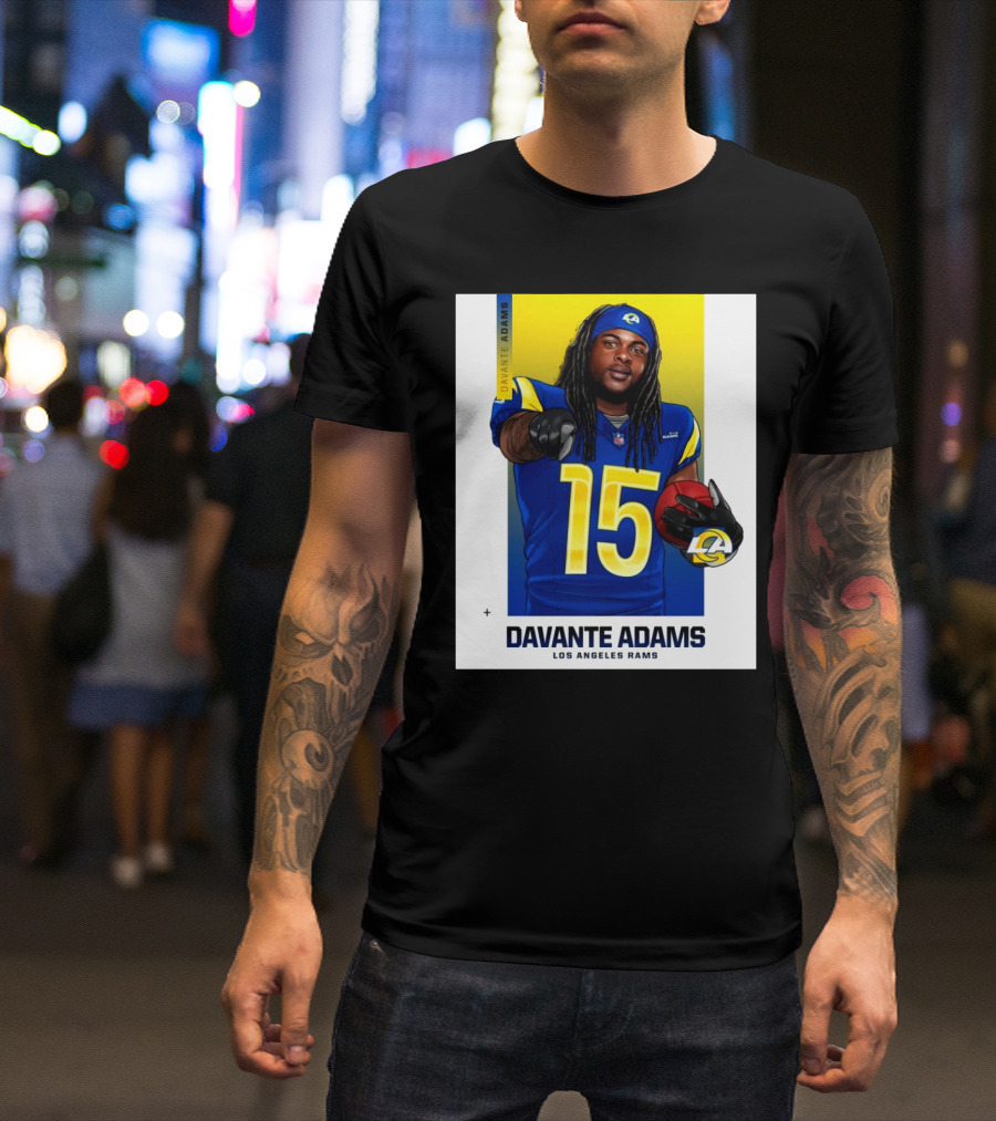 Los Angeles Rams Davante Adams 15 NFL Football LA Star T-Shirt
