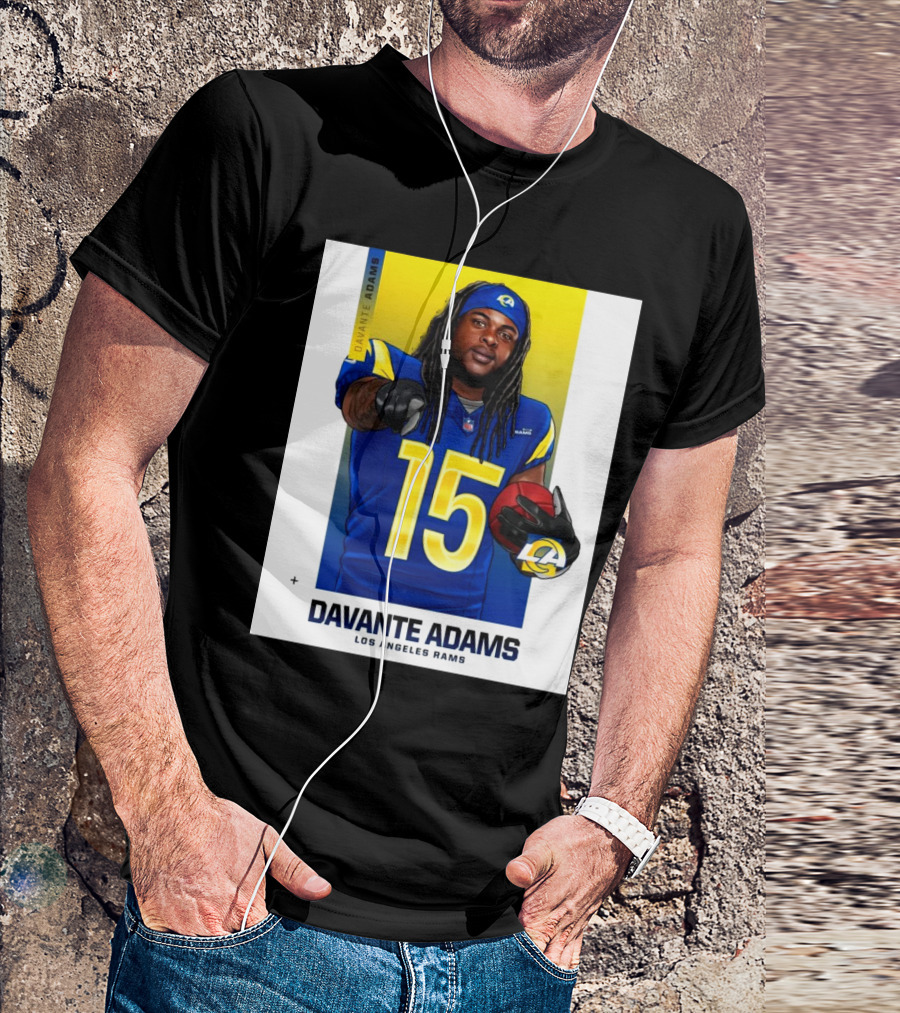 Los Angeles Rams Davante Adams 15 NFL Football LA Star T-Shirt