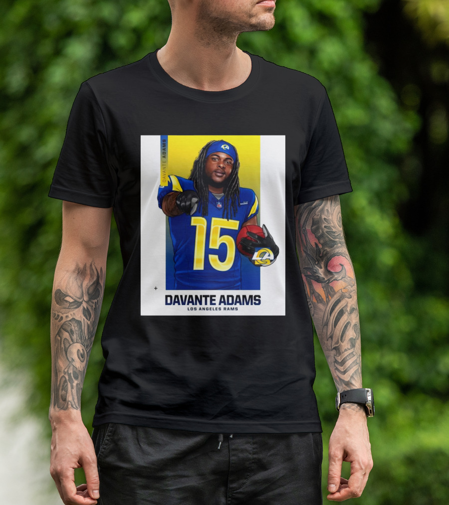 Los Angeles Rams Davante Adams 15 NFL Football LA Star T-Shirt