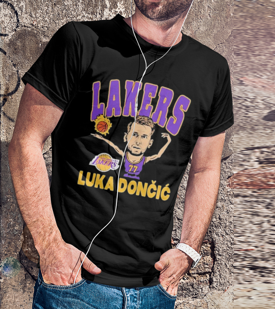 Luka Dončić Los Angeles Lakers Basketball Caricature 77 T-Shirt
