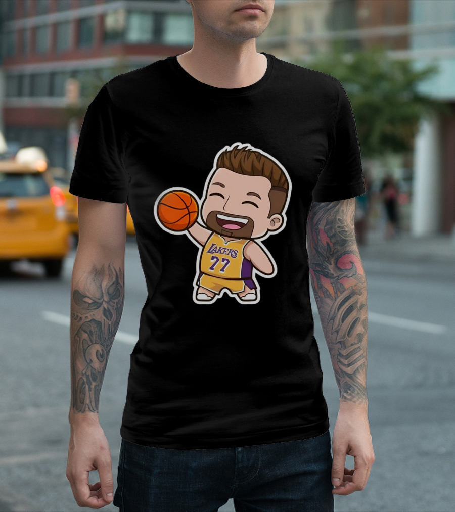 Luka Doncic Lakers 77 Chibi Cartoon Basketball T-Shirt
