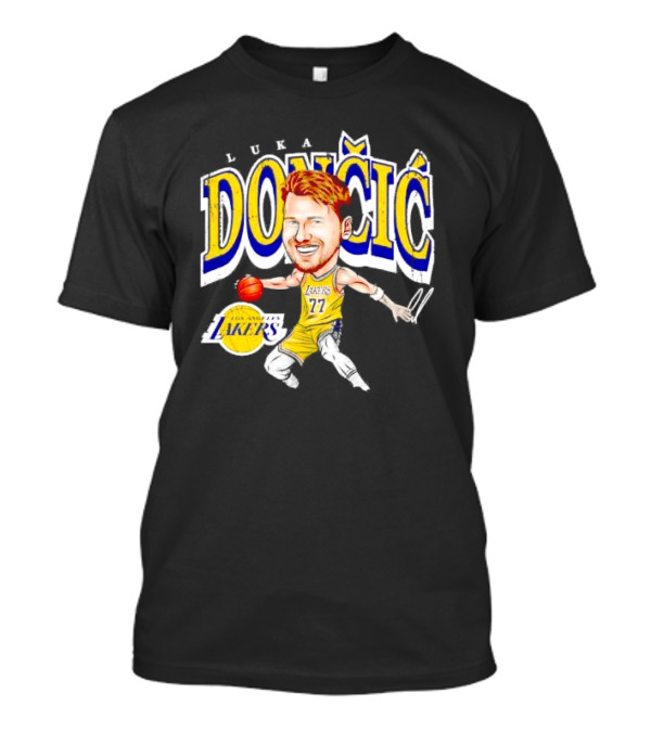 Luka Doncic Los Angeles Lakers Cartoon Lakers Logo T-Shirt