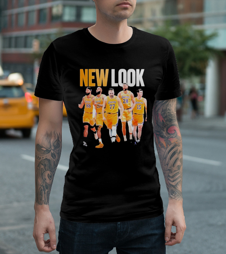New Look Lakers Starting Five Luka Doncic 77 Los Angeles T-Shirt