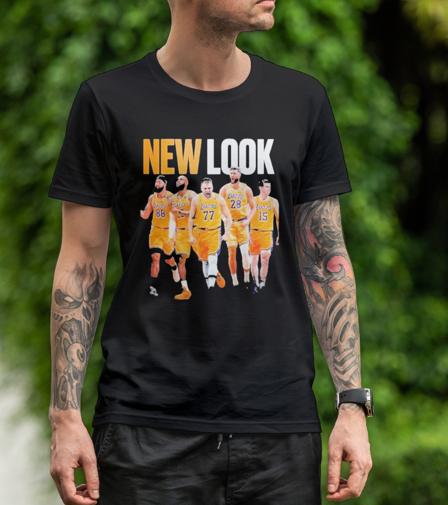 New Look Lakers Starting Five Luka Doncic 77 Los Angeles T-Shirt