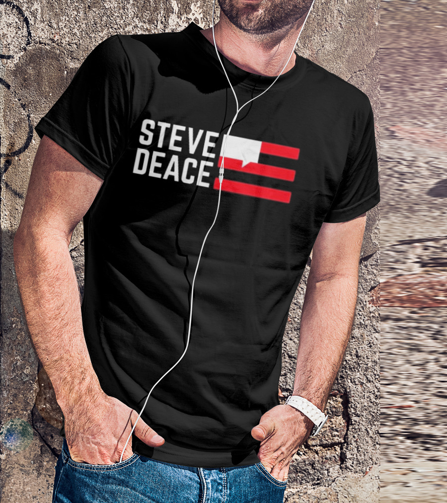 STEVE DEACE Red White Speech Bubble Stripes T-Shirt