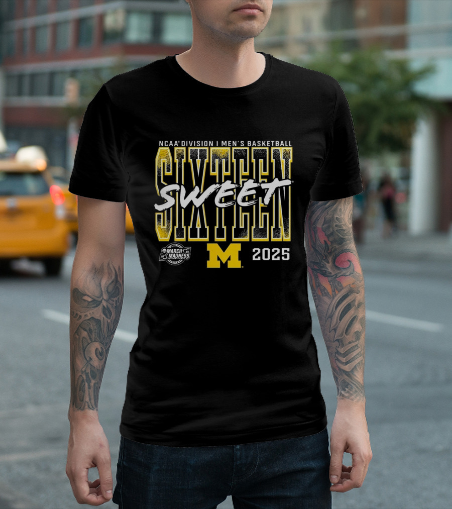 NCAA Division I Men’s Basketball Sweet Sixteen 2025 Michigan T-Shirt