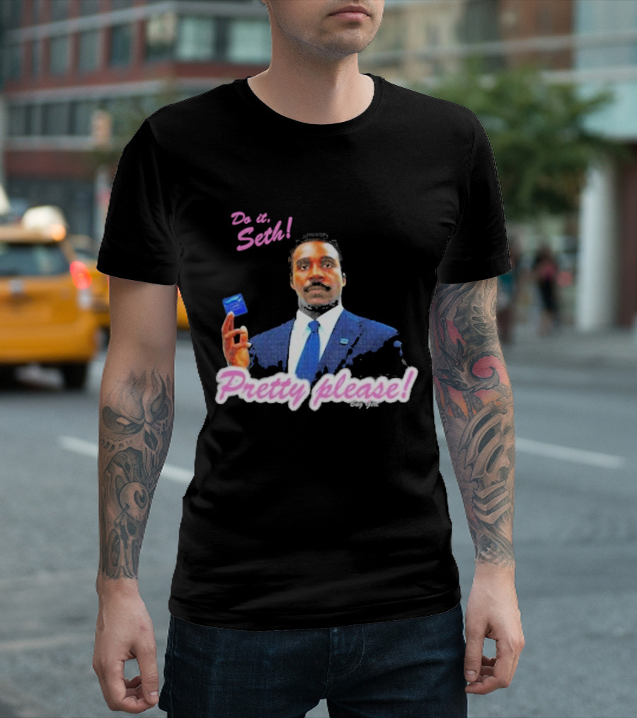 Do It Seth Pretty Please! Milchick Holding Blue Card T-Shirt