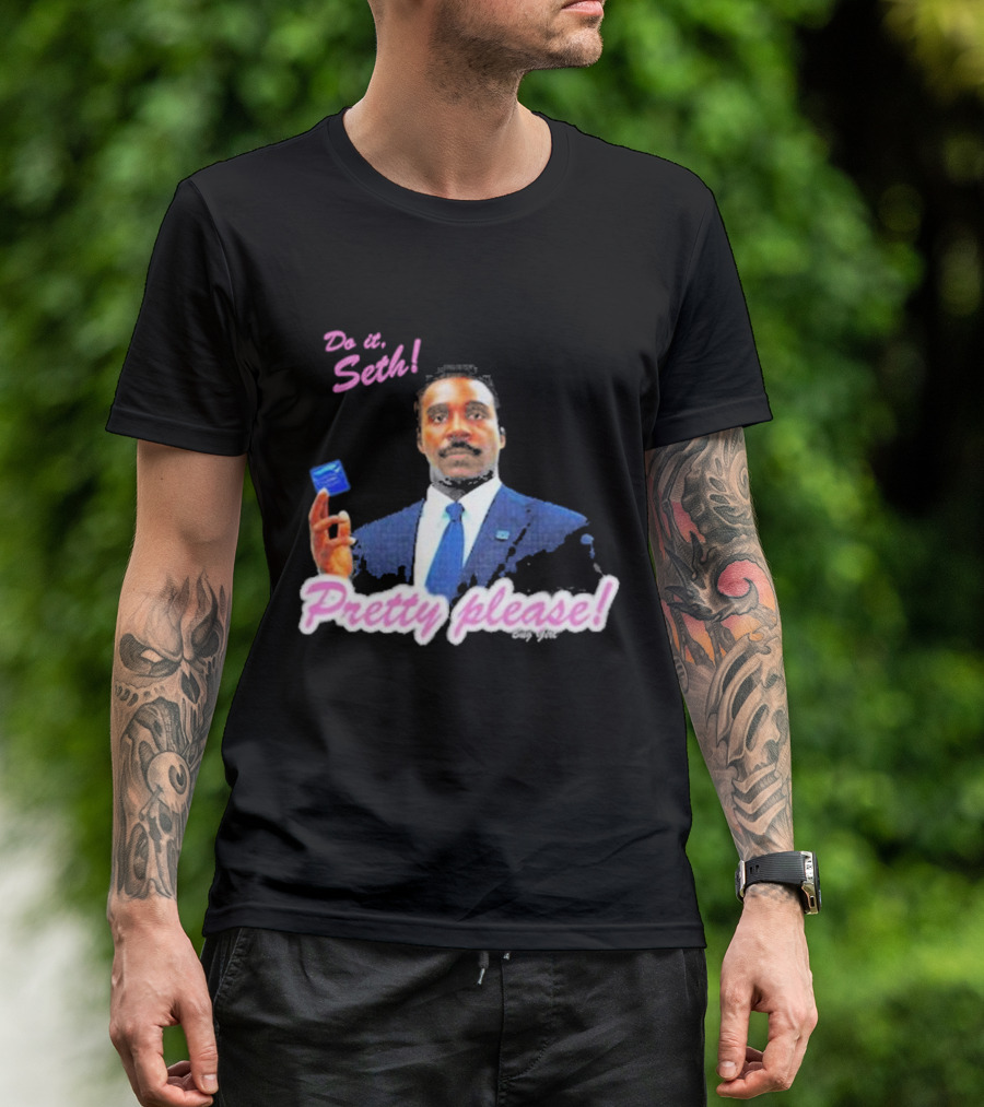 Do It Seth Pretty Please! Milchick Holding Blue Card T-Shirt