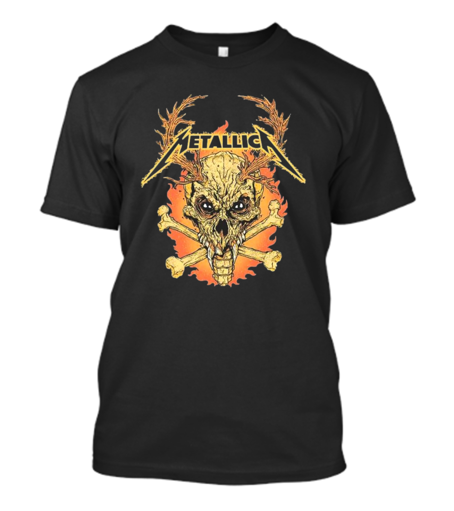Metallica M72 World Tour 2025 Skull Antlers Crossbones Art T-Shirt