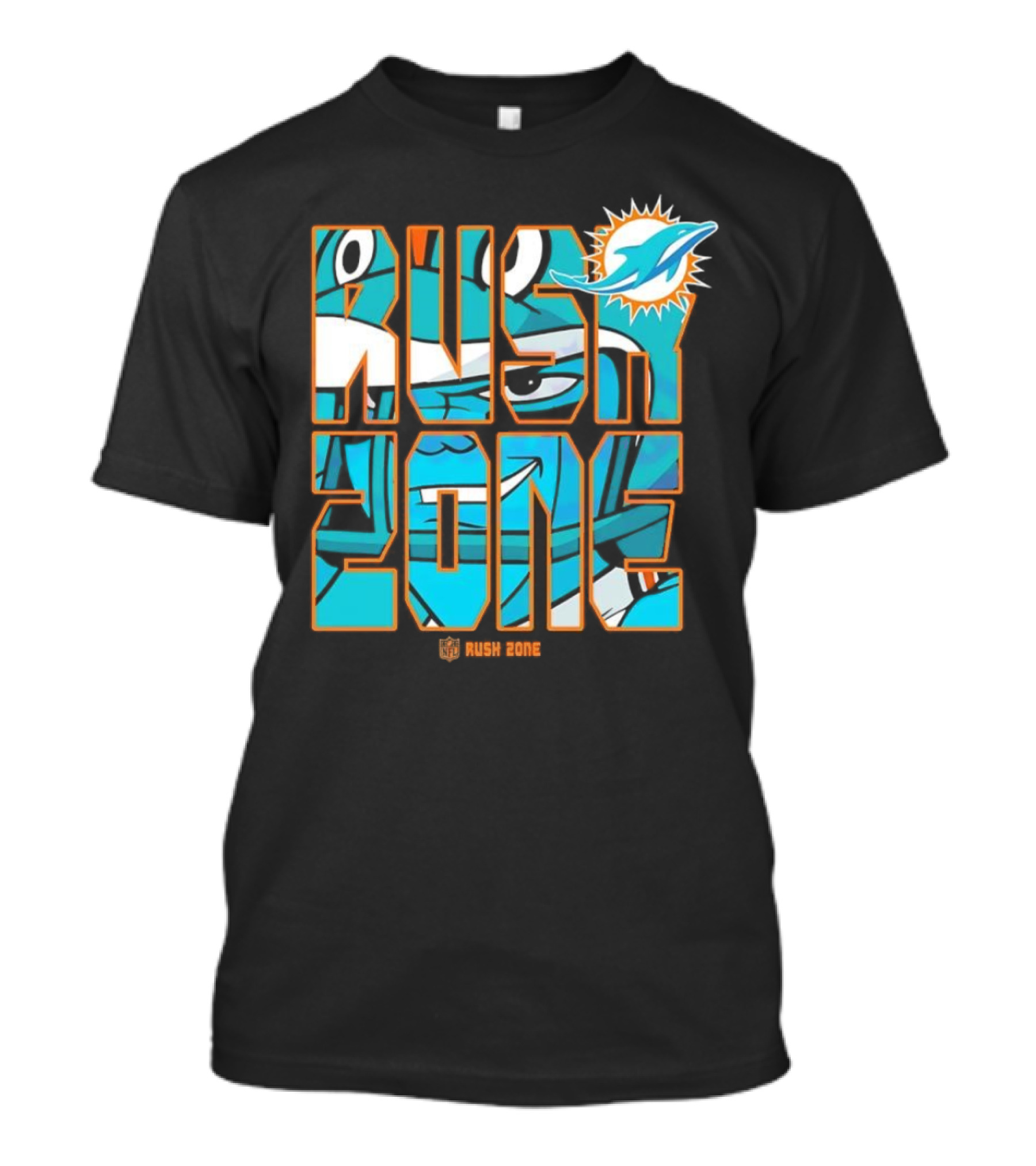 Miami Dolphins NFL Rush Zone Cartoon Football T-Shirt