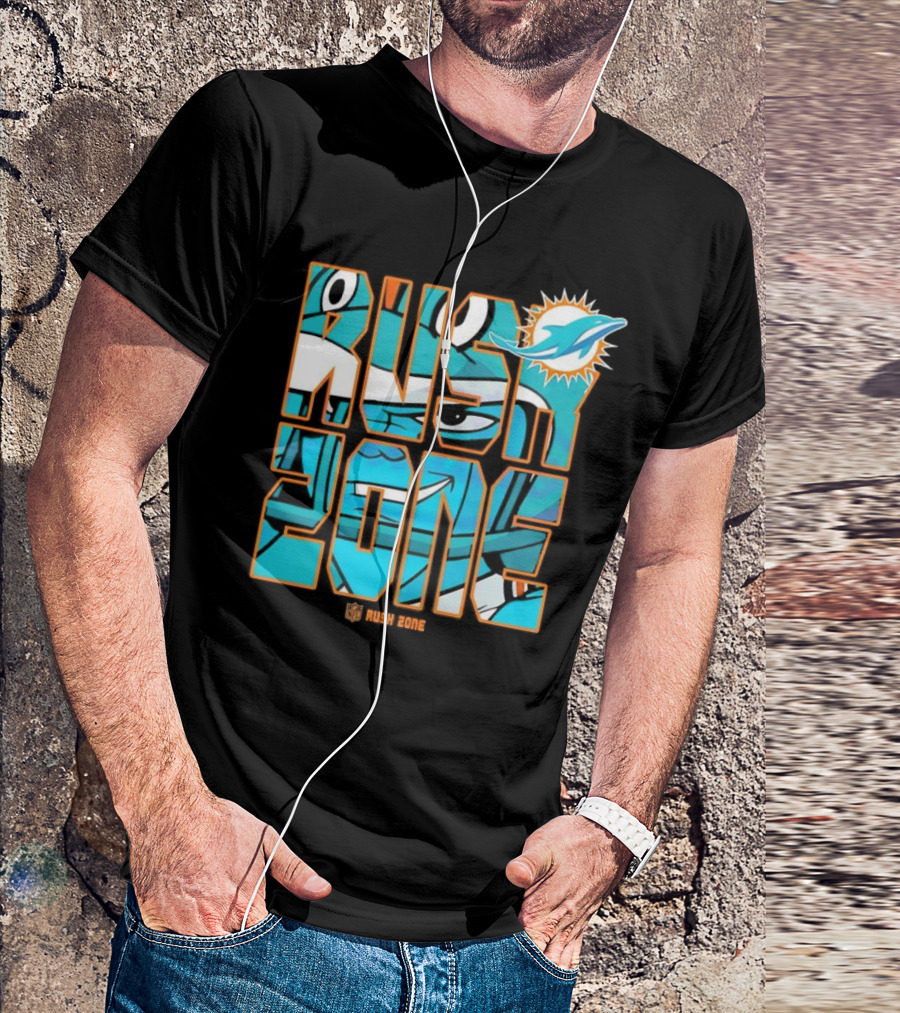 Miami Dolphins NFL Rush Zone Cartoon Football T-Shirt