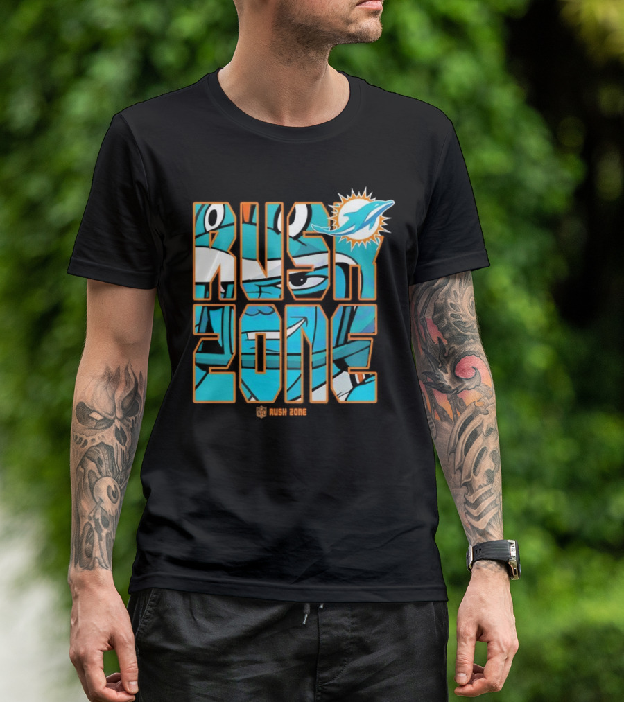 Miami Dolphins NFL Rush Zone Cartoon Football T-Shirt