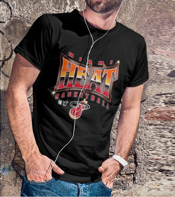 Miami Heat Basketball Worldwide Glow Up NBA Icons T-Shirt
