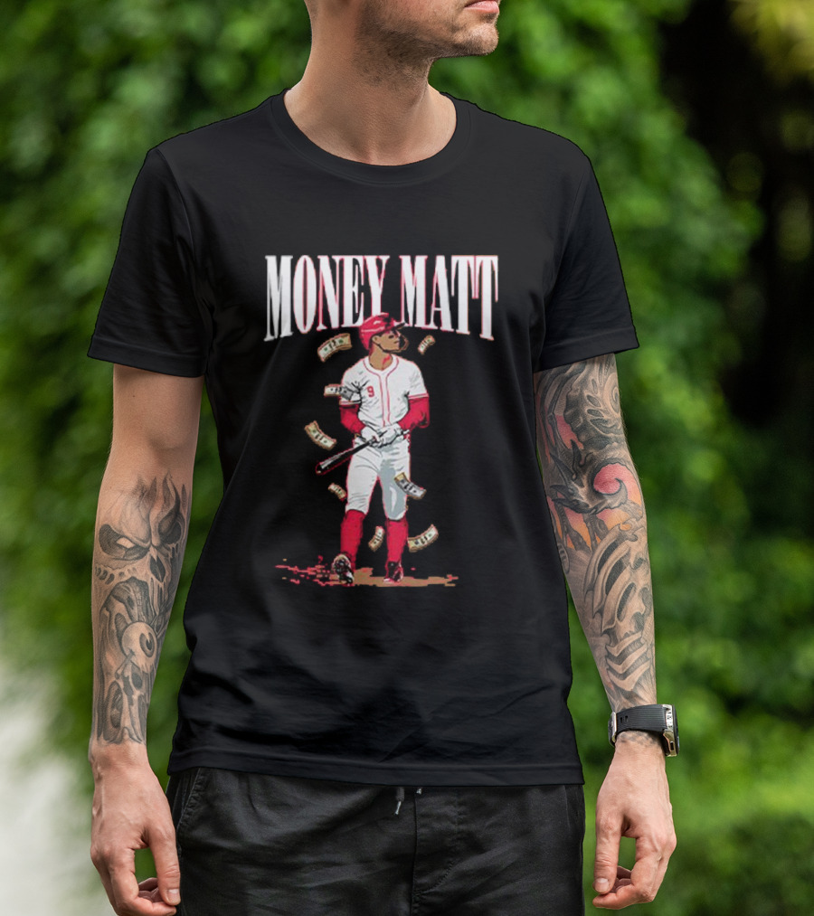 Money Matt McLain Red Baseball Player Icon T-Shirt